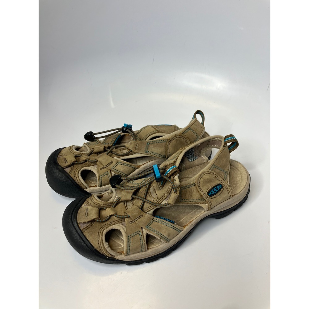 Keen Venice H2 Sandals Womens 7 Tan Good Waterproof Leather Sport Outdoor Hiking